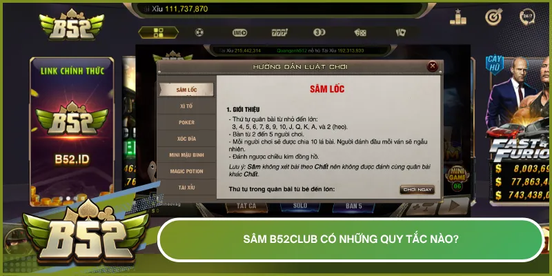 Tổng quan luật chơi Sâm B52club với các quy tắc báo sâm, chặn heo và cách chia bài