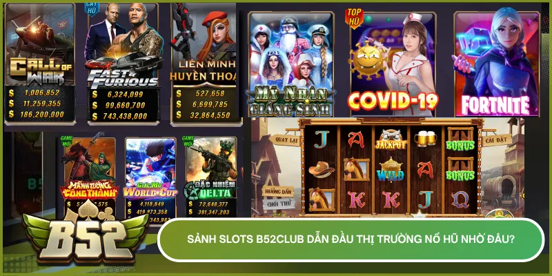 Hệ thống slots B52club hội tụ các dòng game slots chuẩn quốc tế và quỹ thưởng lớn